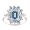 18ct White Gold Aquamarine & Diamond Set Cluster Ring Thumbnail