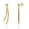 9ct Gold 2 Row Curved Drop Earrings Thumbnail