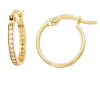 9ct Gold Cubic Zirconia Set Hoop Earrings Thumbnail