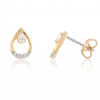 9ct Gold Diamond Set Teardrop Stud Earrings Thumbnail