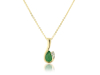 9ct Gold Emerald & Diamond Set Pendant Necklace Thumbnail