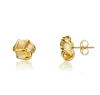 9ct Gold Frosted Ribbon Knot Stud Earrings Thumbnail