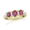 9ct Gold Graduated Oval Ruby & Diamond Set Dress Ring Thumbnail