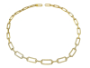 9ct Gold Hexagonal Link Diamond Set Collar Necklace Thumbnail