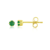 9ct Gold Round Emerald 6 Claw Set Stud Earrings Thumbnail