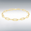 9ct Gold Oval Paper Chain Link Design Bracelet Thumbnail