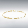 9ct Gold Oval Paper Chain Link Design Bracelet Thumbnail