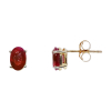 9ct Gold Oval Ruby Claw Set Stud Earrings Thumbnail