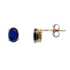9ct Gold Oval Sapphire Claw Set Stud Earrings Thumbnail