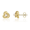9ct Gold Pearl Set Knot Stud Earrings Thumbnail