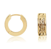 9ct Gold Polished & Textured Huggie Hoop Earrings Thumbnail