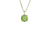 9ct Gold Round Peridot Claw Set Pendant Necklace Thumbnail