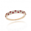 9ct Gold Ruby & Diamond Set Dress Half Eternity Ring Thumbnail