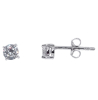 9ct White Gold 4 Claw Set 4mm Cubic Zirconia Stud Earrings Thumbnail