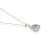 9ct White Gold Aquamarine & Diamond Set Pendant Necklace Thumbnail