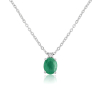 9ct White Gold Emerald & Diamond Set Pendant Necklace Thumbnail