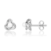 9ct White Gold Pearl Set Knot Stud Earrings Thumbnail