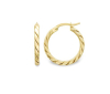 9ct Yellow Gold 15mm Twist Hoop Earrings Thumbnail