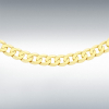 9ct Yellow Gold Diamond Cut Flat Curb Chain Link 18" Necklace Thumbnail