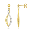 9ct Yellow & White Gold Angular Figure of Eight Drop Earrings Thumbnail