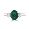 Platinum Emerald & Diamond Set Three Stone Trilogy Ring Thumbnail