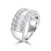 Platinum Three Row Baguette & Brilliant Cut Diamond Set Ring Thumbnail
