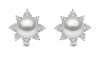 YOKO London Trend 18ct White Gold, Pearl & Diamond Set Cluster Stud Earrings Thumbnail