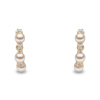 YOKO London Eclipse 18ct Gold, Pearl & Diamond Set Hoop Earrings Thumbnail