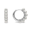 YOKO London Eclipse 18ct White Gold, Pearl & Diamond Set Hoop Earrings Thumbnail