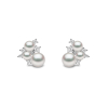 YOKO London Trend 18ct White Gold, Pearl & Diamond Set Stud Earrings Thumbnail