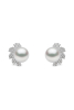 YOKO London Trend 18ct White Gold, Pearl & Diamond Set Stud Earrings Thumbnail