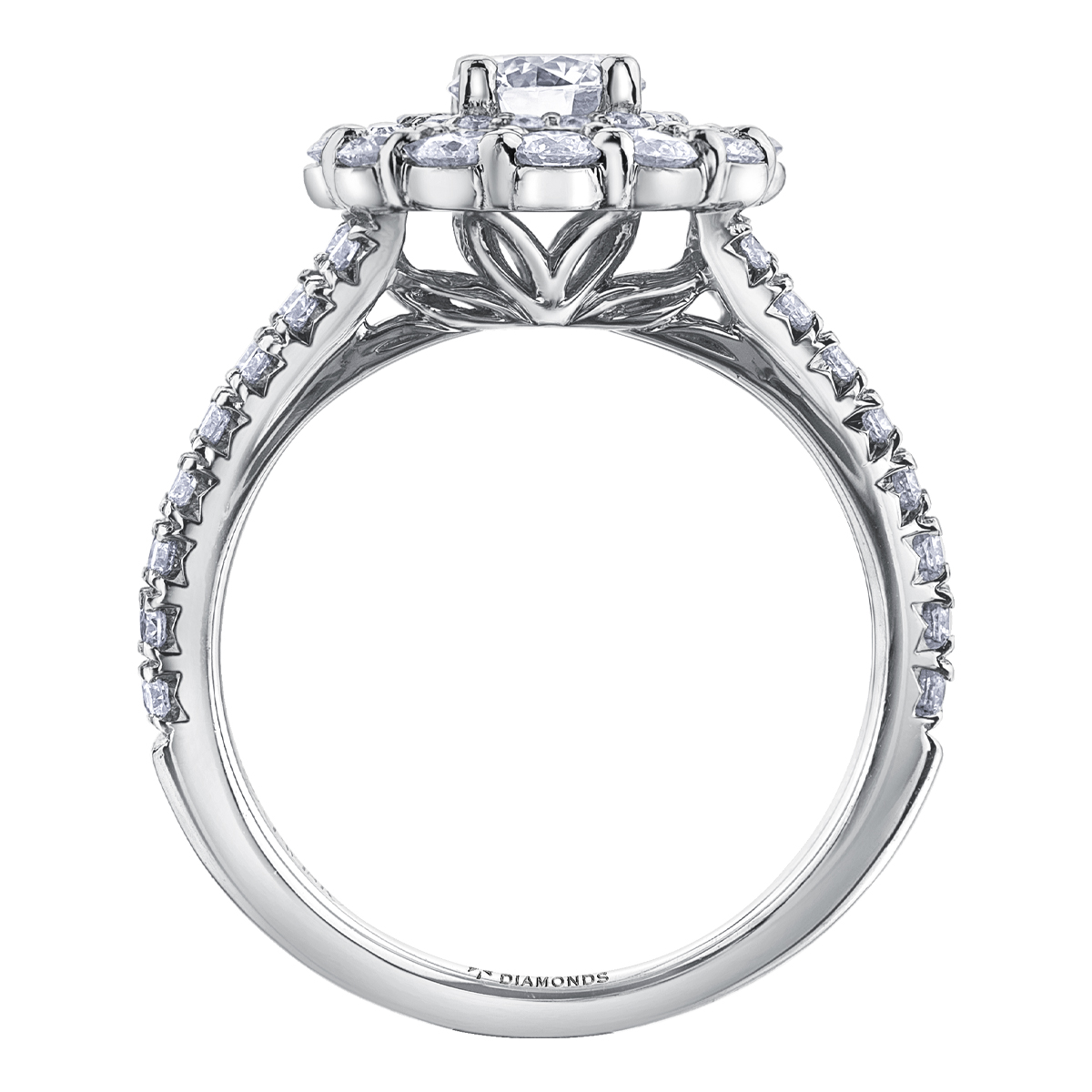 Maple Leaf Diamonds Wind's Embrace 18ct White Gold Halo Solitaire Ring |  0123058 | Beaverbrooks the Jewellers